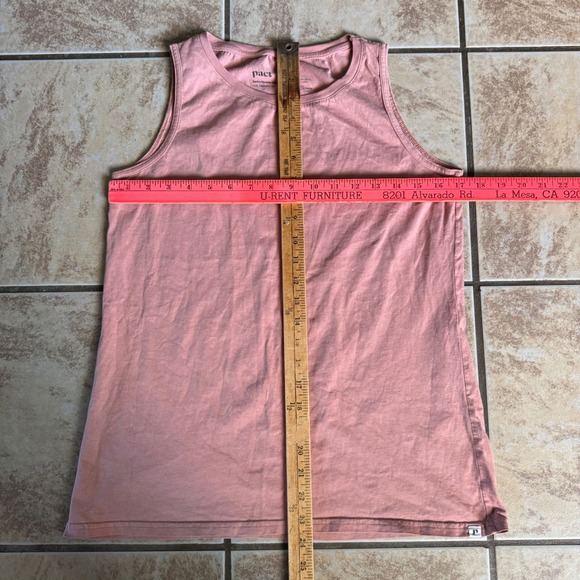 Pact Organic Cotton Tank Top Rose Pink Basic Sleeveless Top Women's Medium - Picture 6 of 6